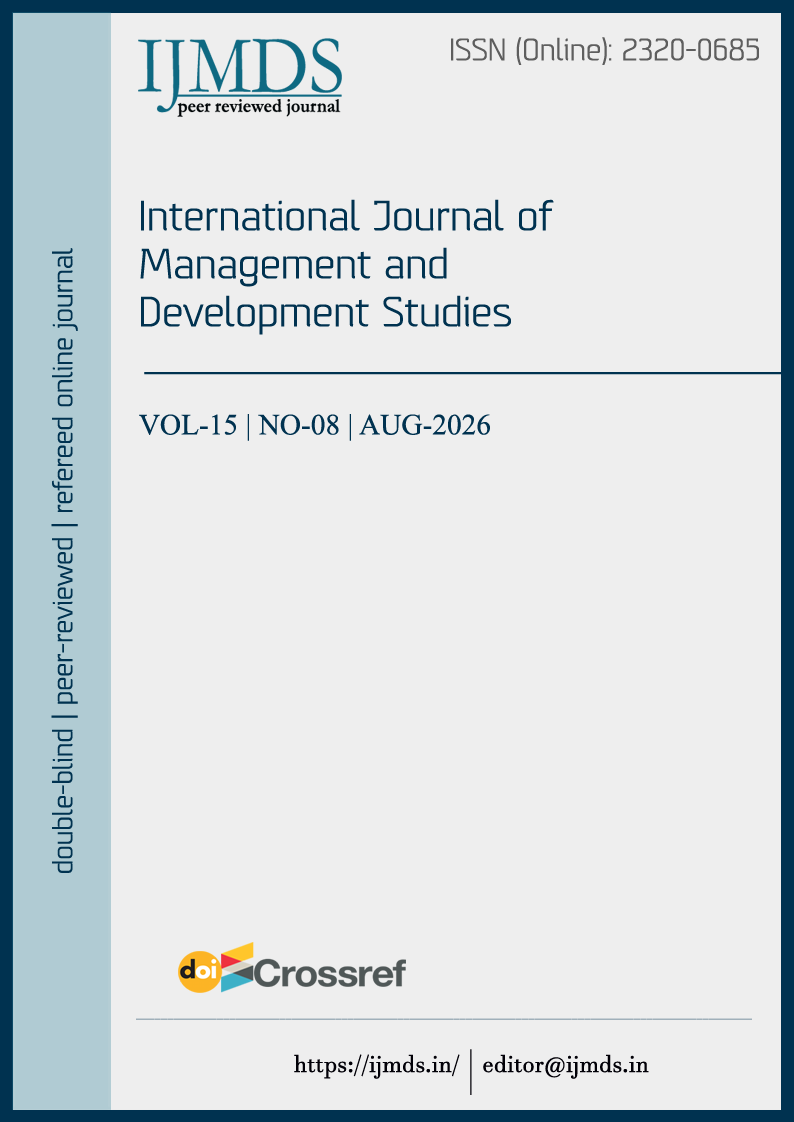 					View Vol. 15 No. 8 (2026): International Journal of Management and Development Studies
				